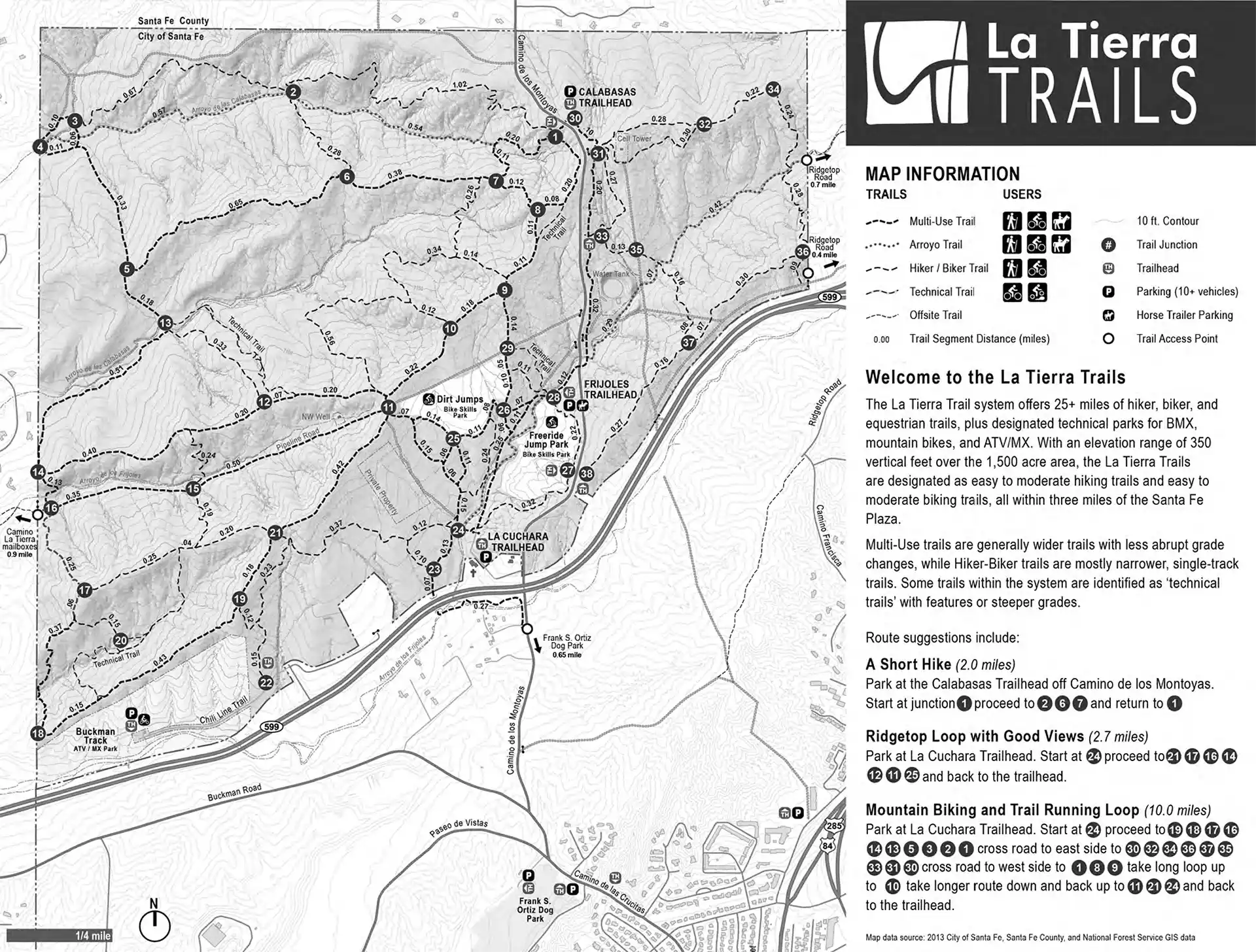 La Tierra Trails map