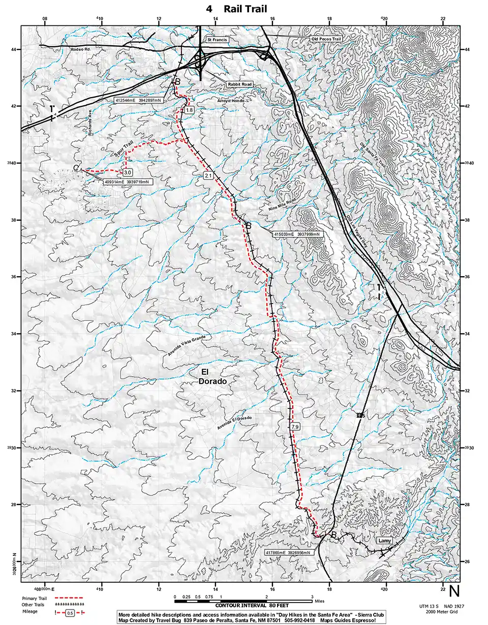 Santa Fe Rail Trail map